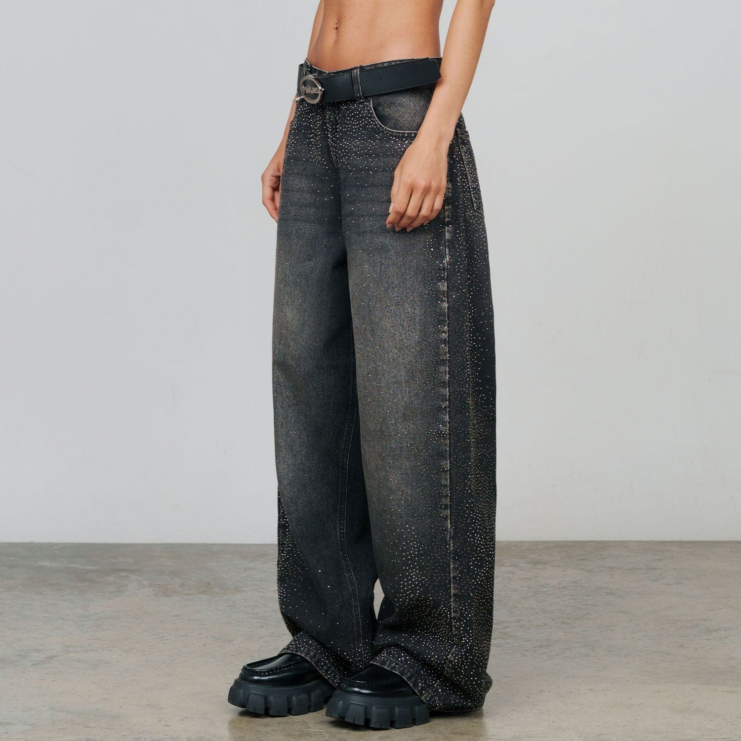 Starry Wide-Leg Jeans - Black - imagen 3