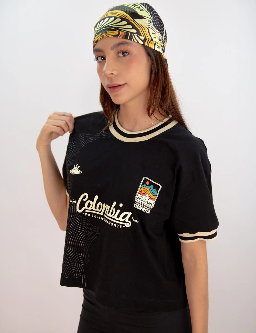 Camiseta Oversized Colombia negro Mujer - imagen 4
