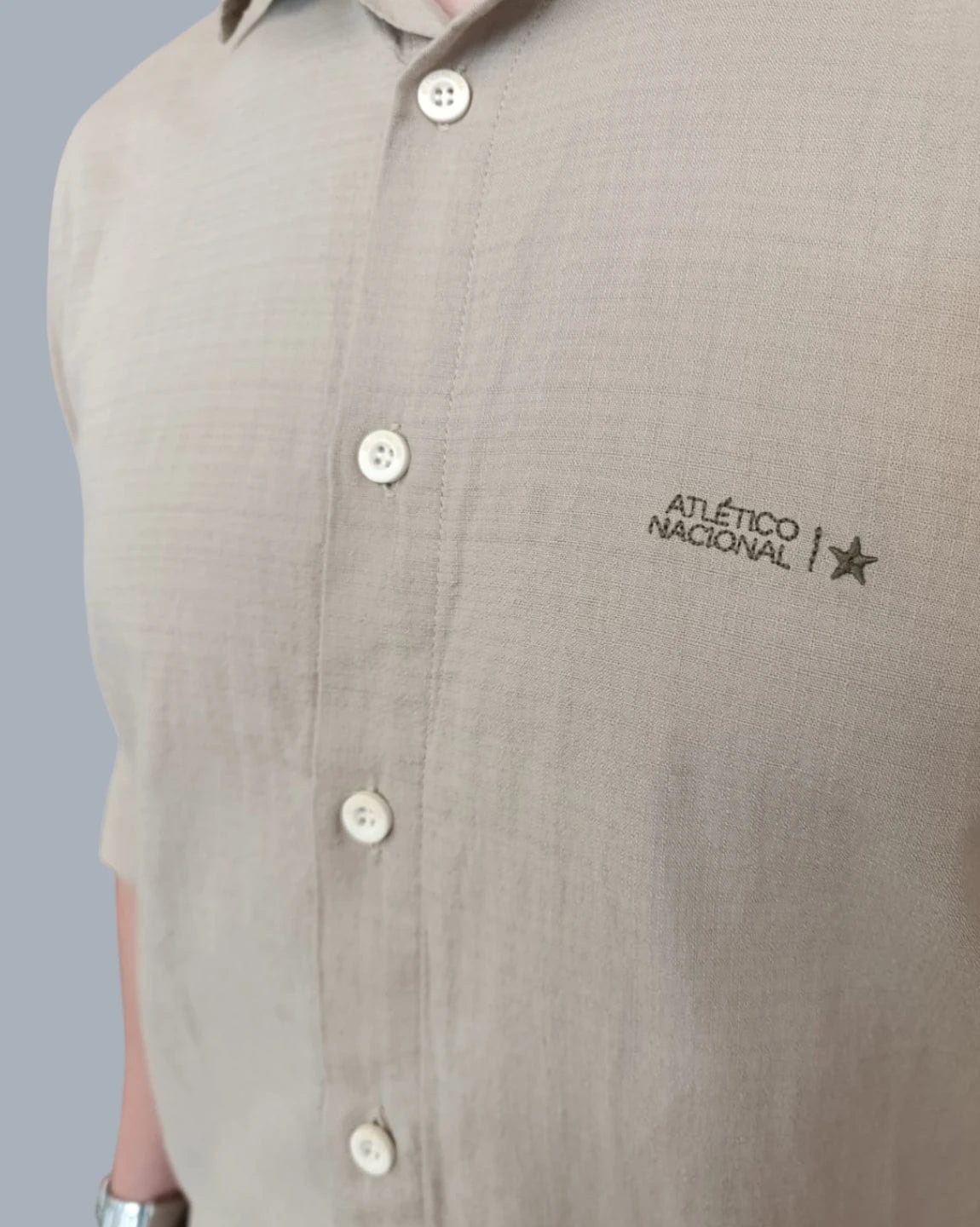 CAMISA LINO MANGA LARGA CAQUI HOMBRE - imagen 2