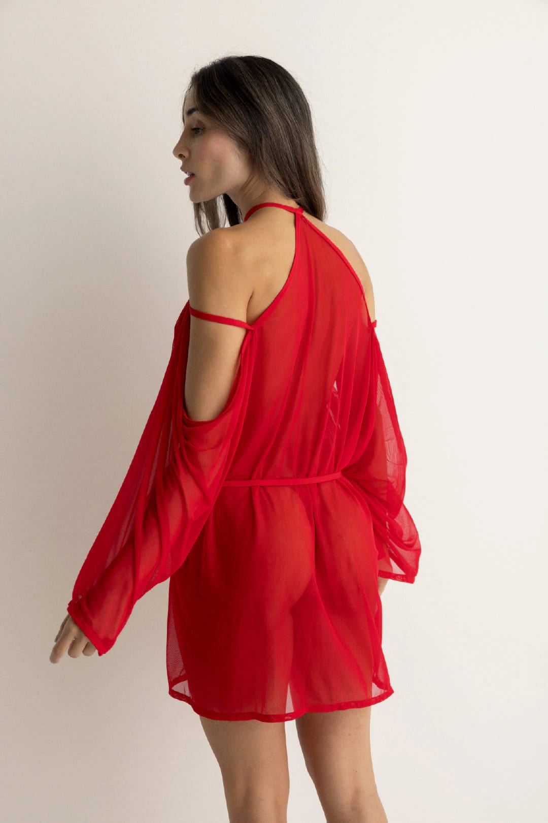 KIMONO VOILE ROJO CEREZA - imagen 5