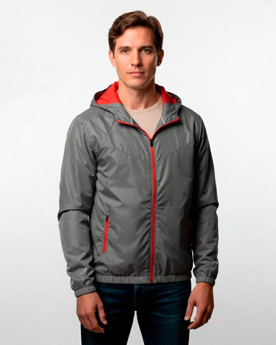 Chaqueta Cyclone Gris Con Cremallera Roja OUTLET - imagen 1