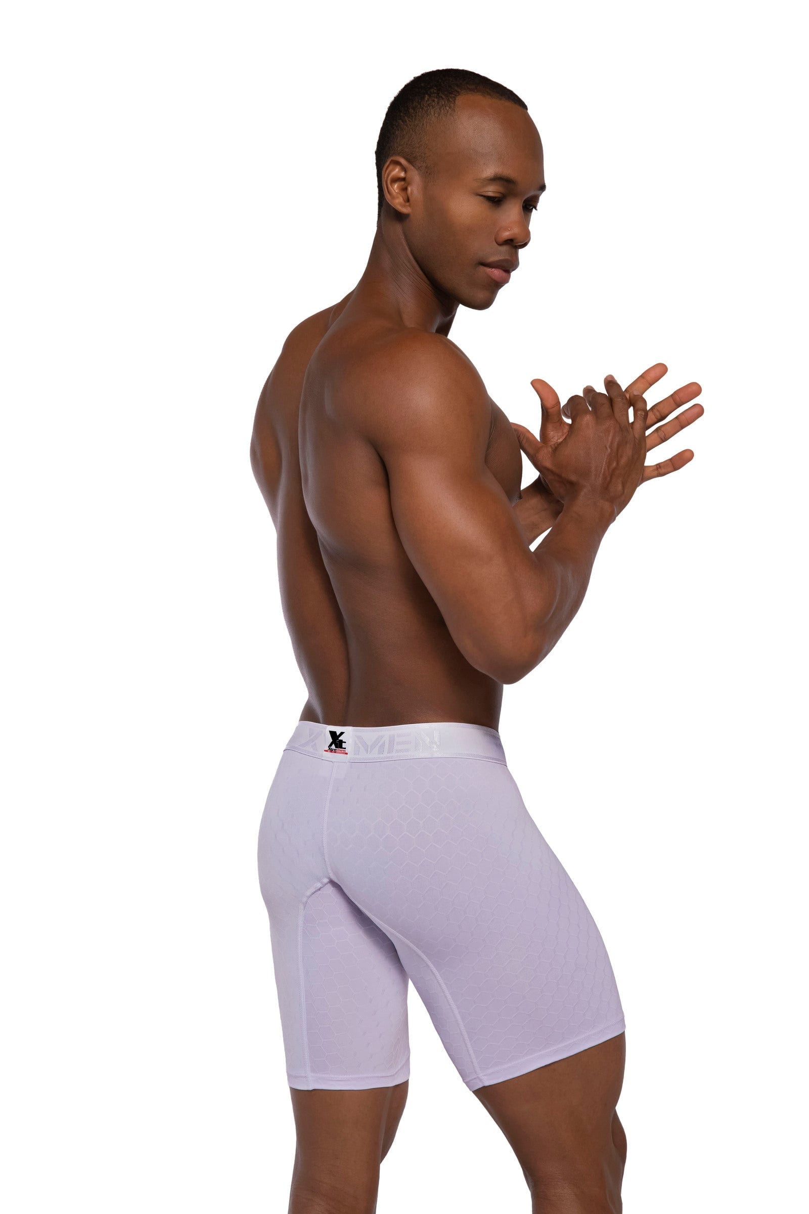 BOXER CLÁSICO LARGO MICROFIBRA JACQUARD COLMENA BLANCO - imagen 2