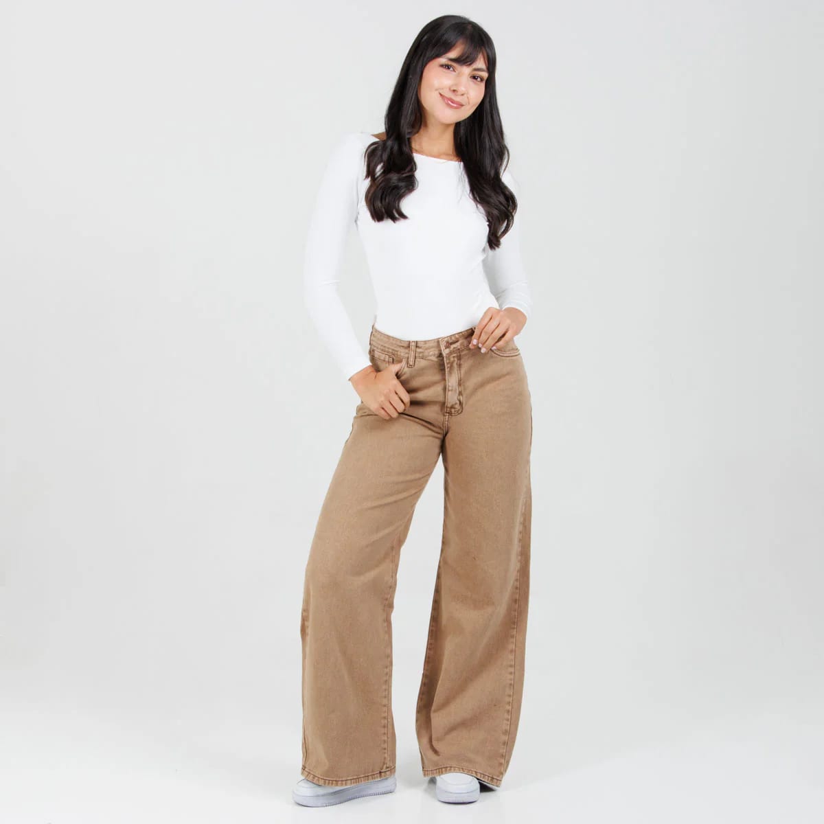 Jean Wide Leg Camel Ax-3013 Rigido - imagen 2