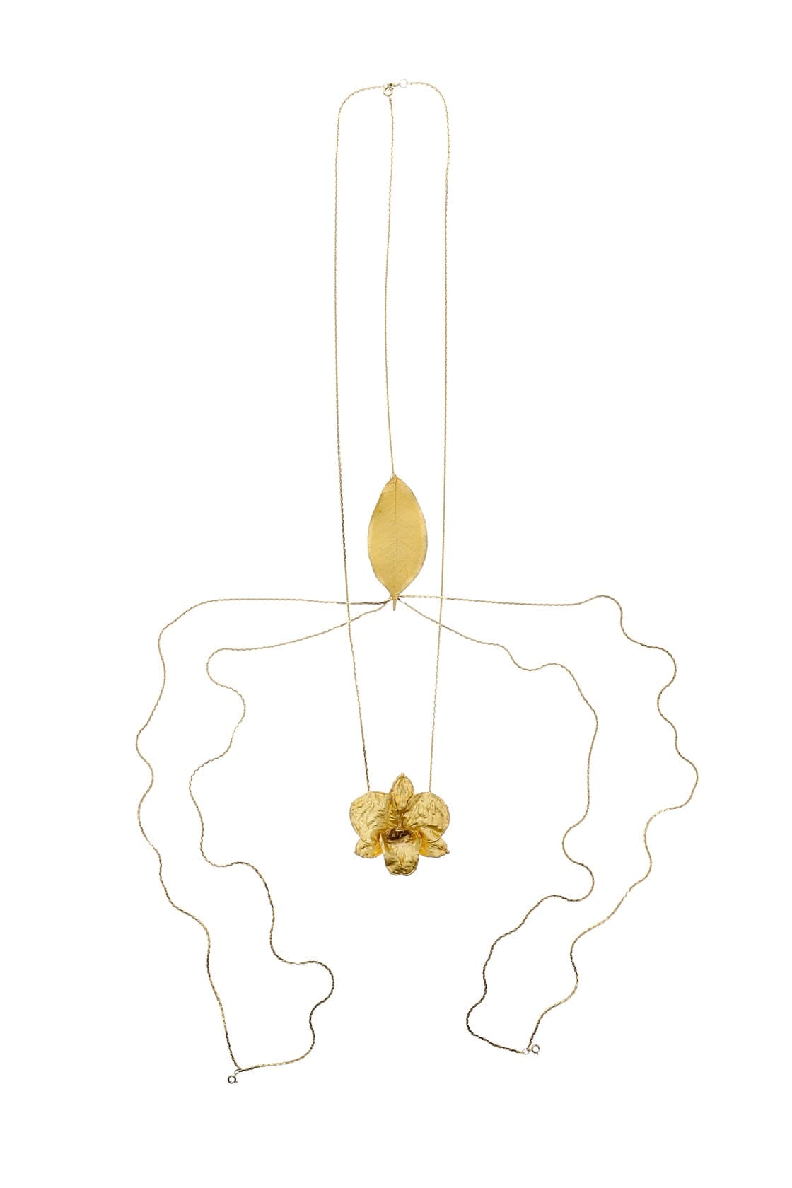 DENDROBIUM ORCHID AND LEAVE NECKLACE - imagen 3