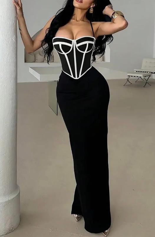 BRALETTE NEGRO BORDE BLANCO - imagen 1