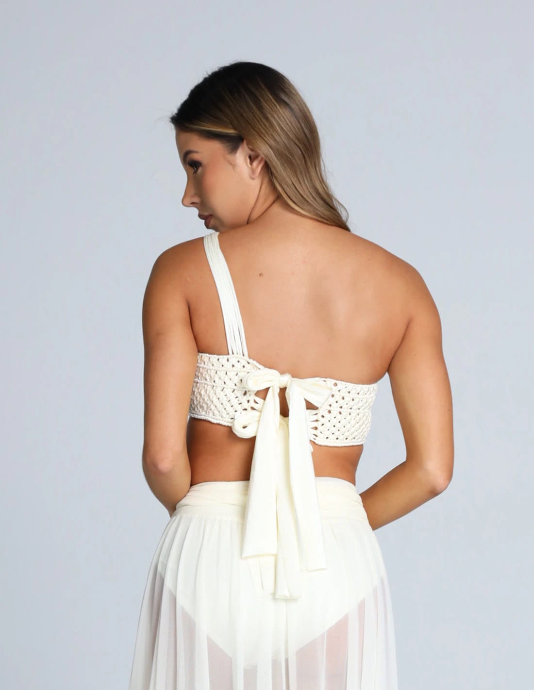 Crop Top Unilato Marfil - imagen 2