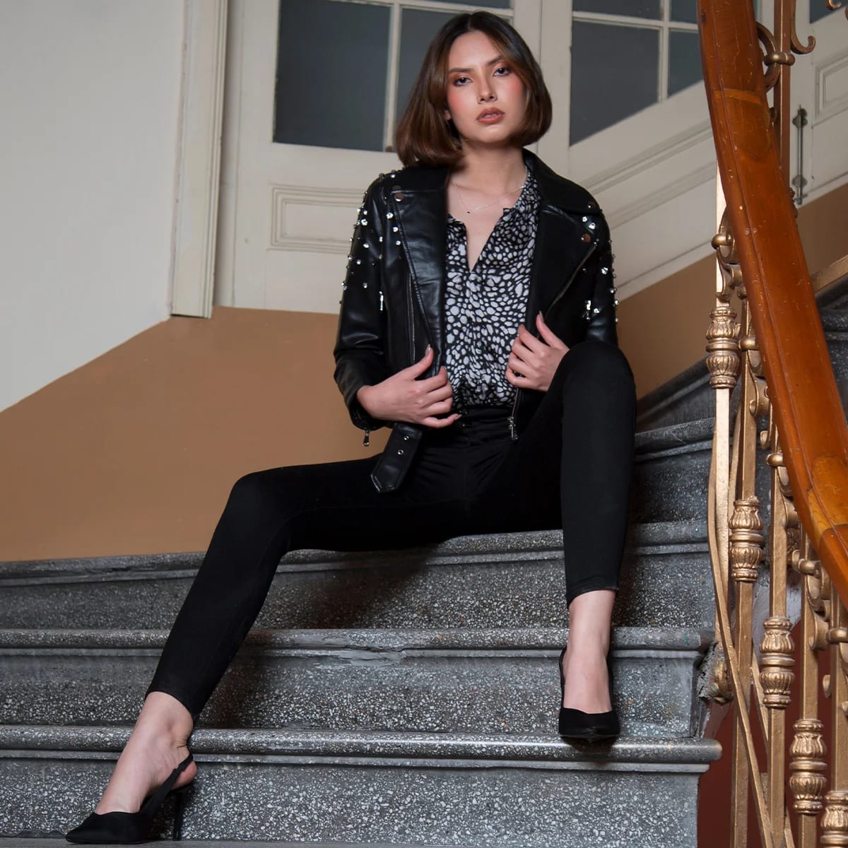 Chaqueta Sintetica Biker Crystal - imagen 1