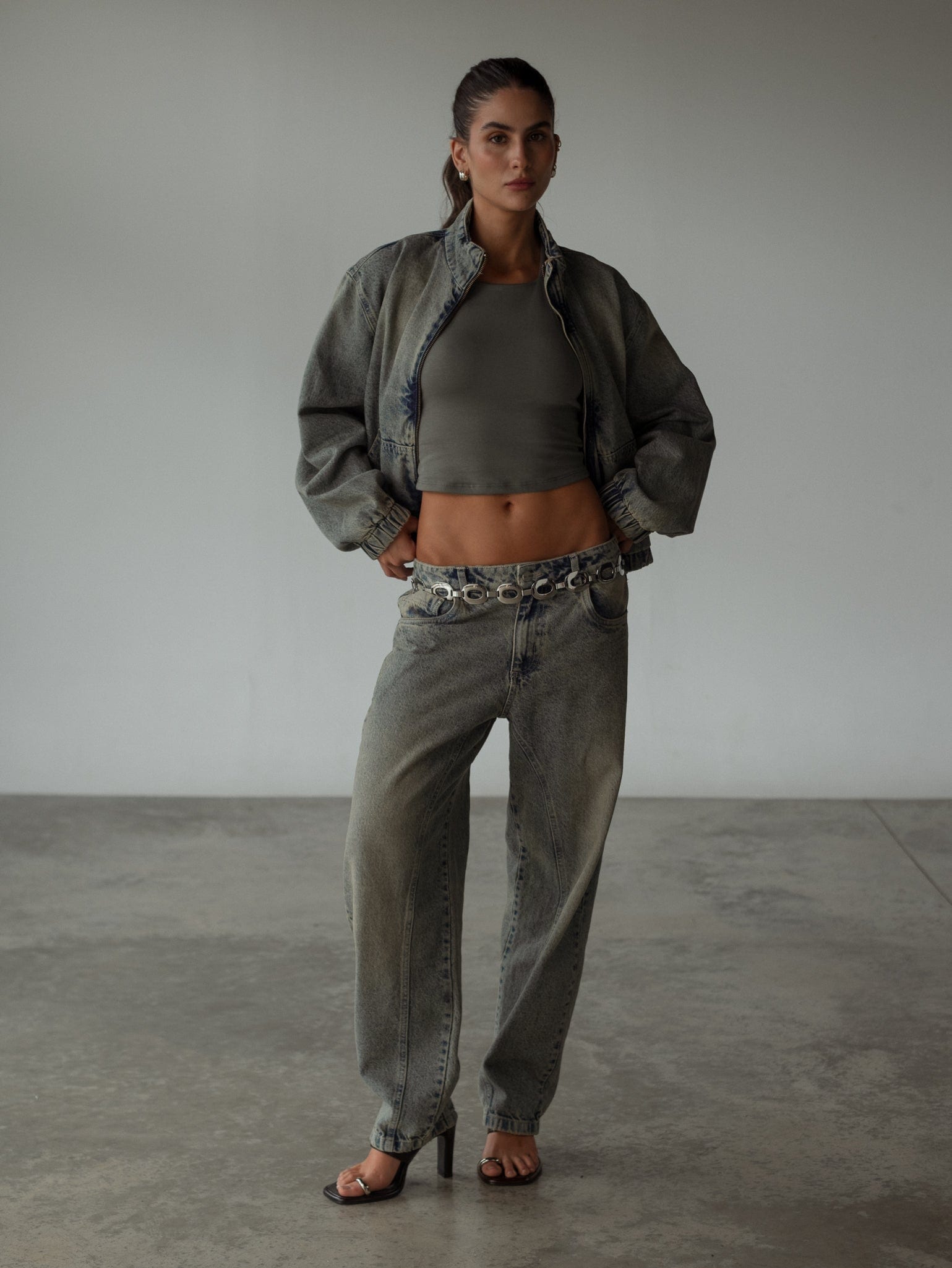 DENIM BOMBER JACKET - SUNBLEACHED - imagen 12