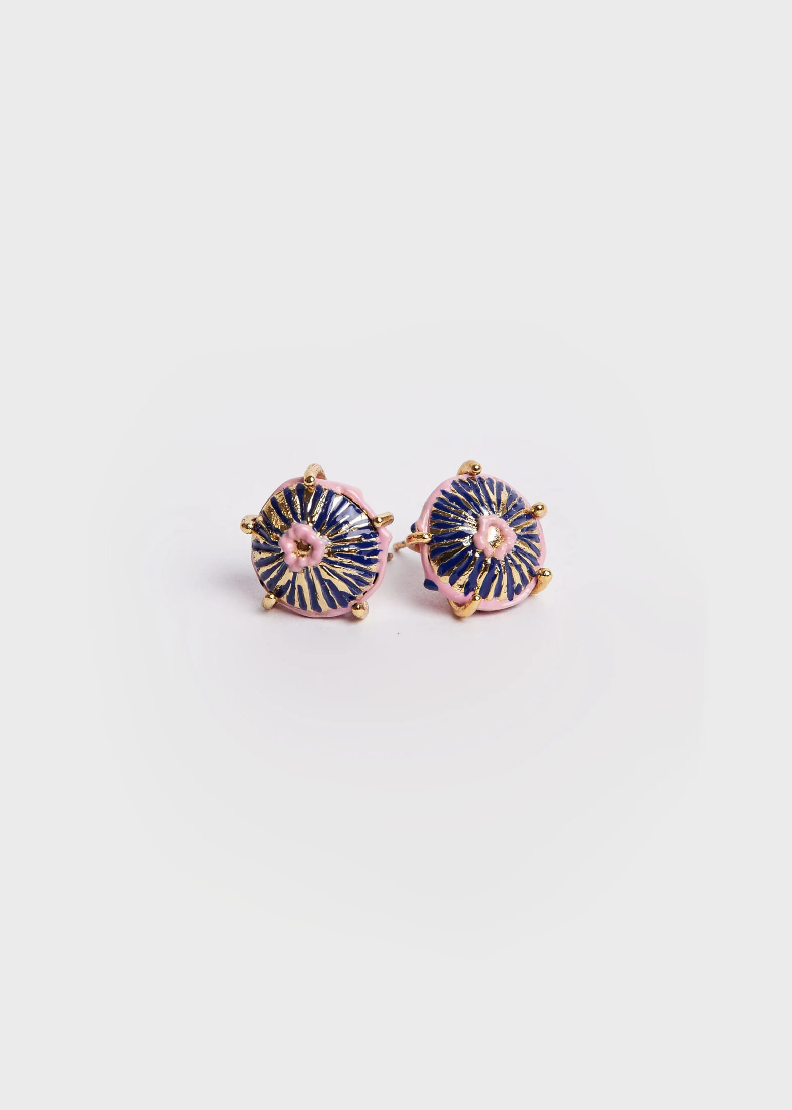 Aretes midi sombrerito azul rosa - imagen 4