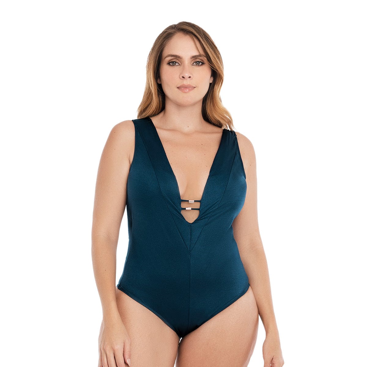 VESTIDO DE BAÑO ENTERO CON HERRAJES EN DELANTERO - imagen 2