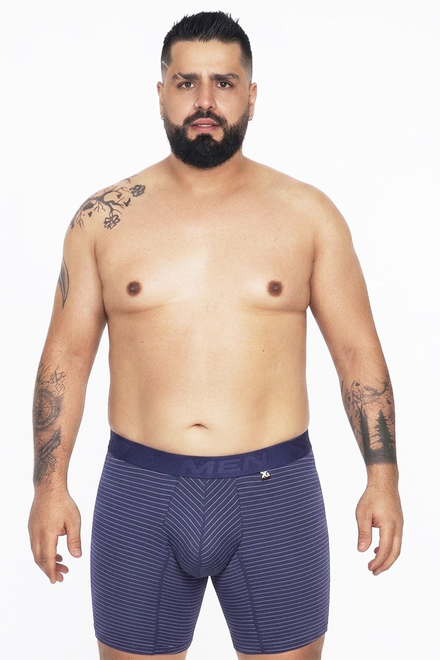 BOXER MICROFIBRA RAYA TIZA AZUL OSCURO - imagen 1