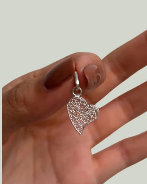 Topo Corazón en plata ley 950 en Filigrana - imagen 1