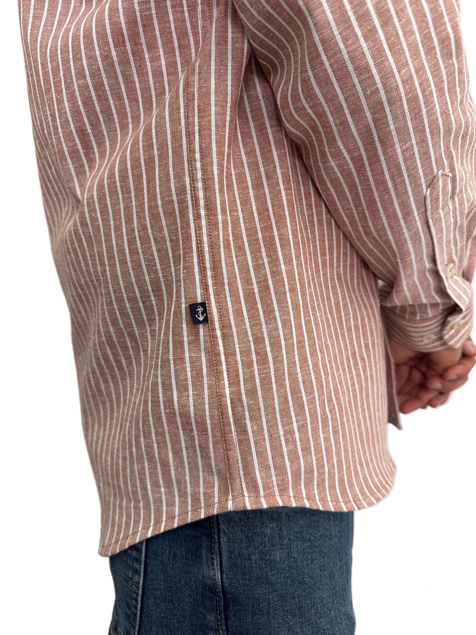 Camisa de Lino Arena y Rayas Blancas - imagen 6