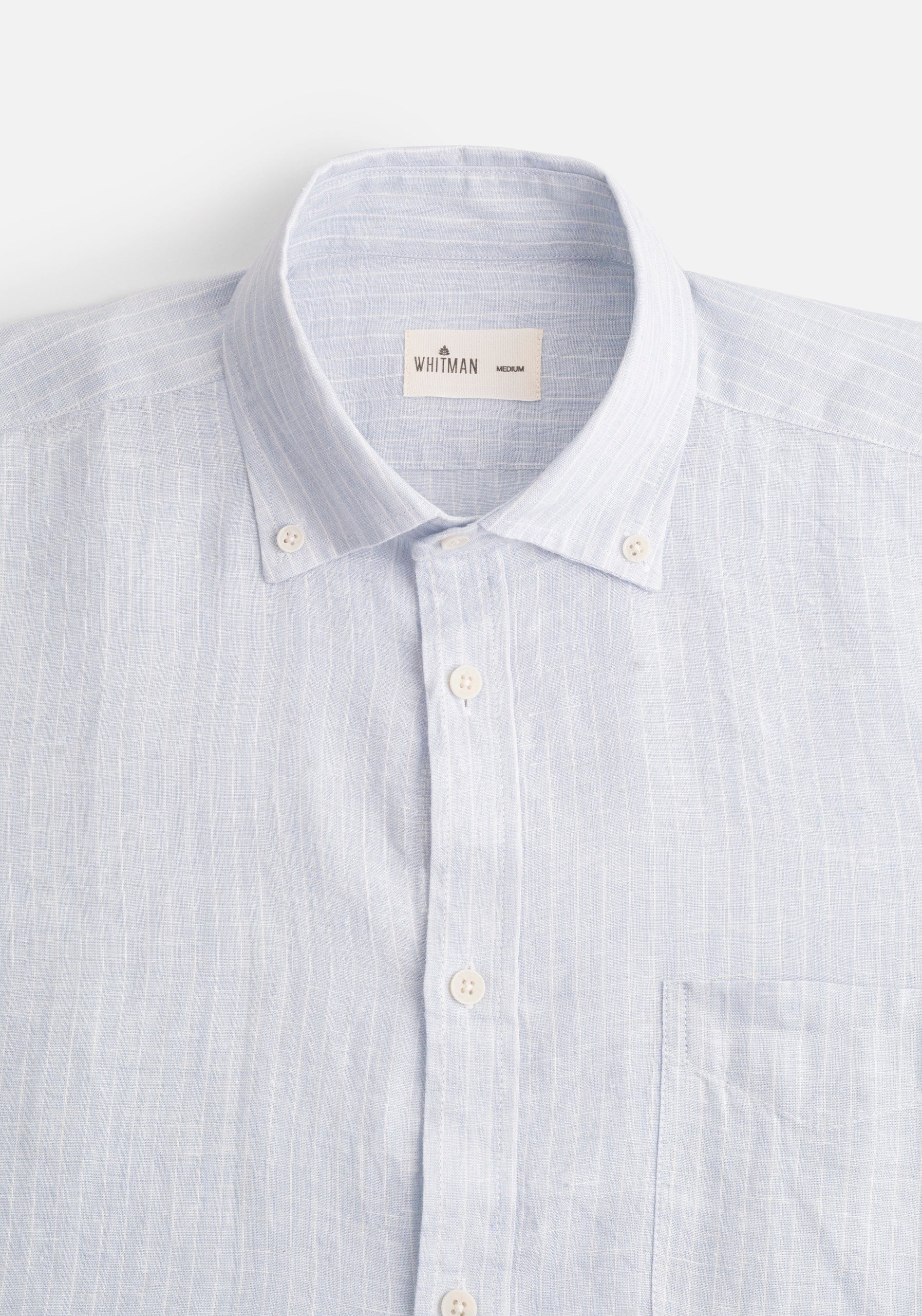 Camisa H CBD Lino Rayas Med Bols Gris Claro - Blanco - imagen 2