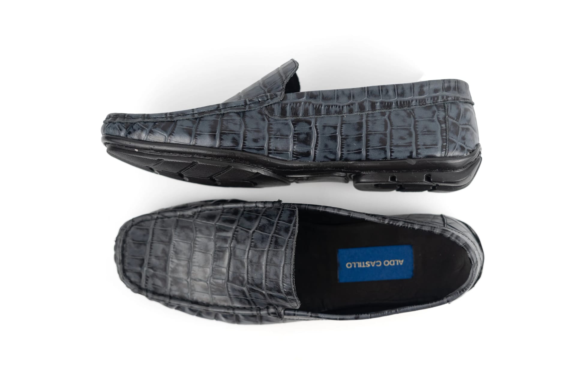 MOCASINES EN COCODRILO AZUL - imagen 2
