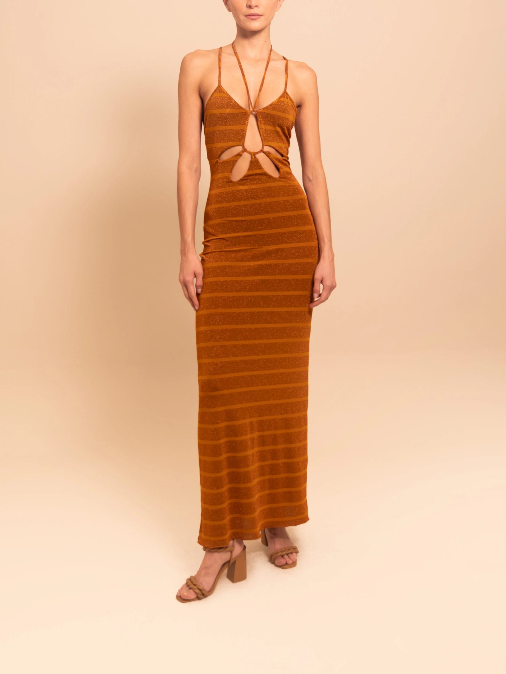 DALIA DRESS BRONZE STRIPE - imagen 1