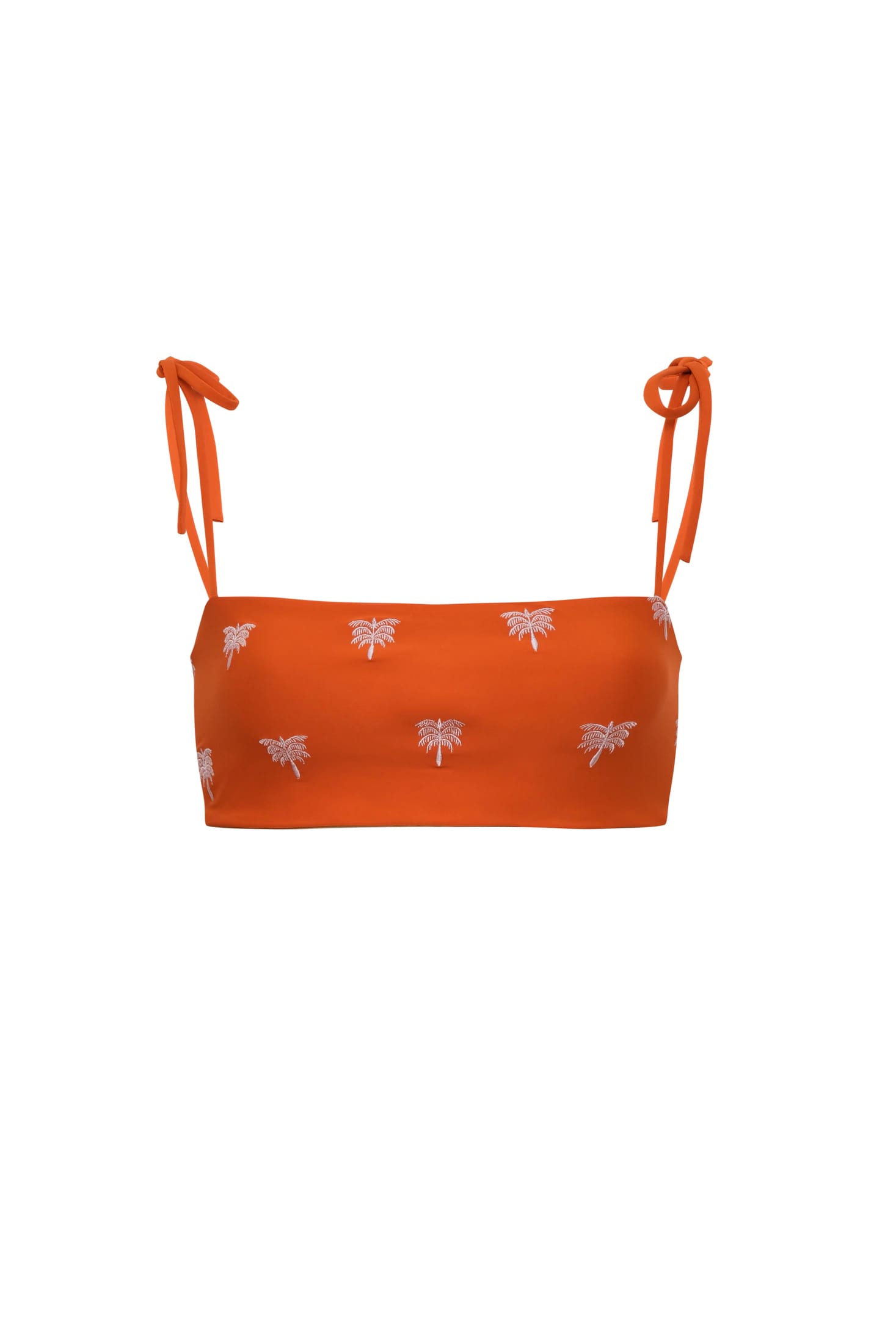 San Miguel Embroidered Top / Orange Lilac Polka Palms - imagen 3
