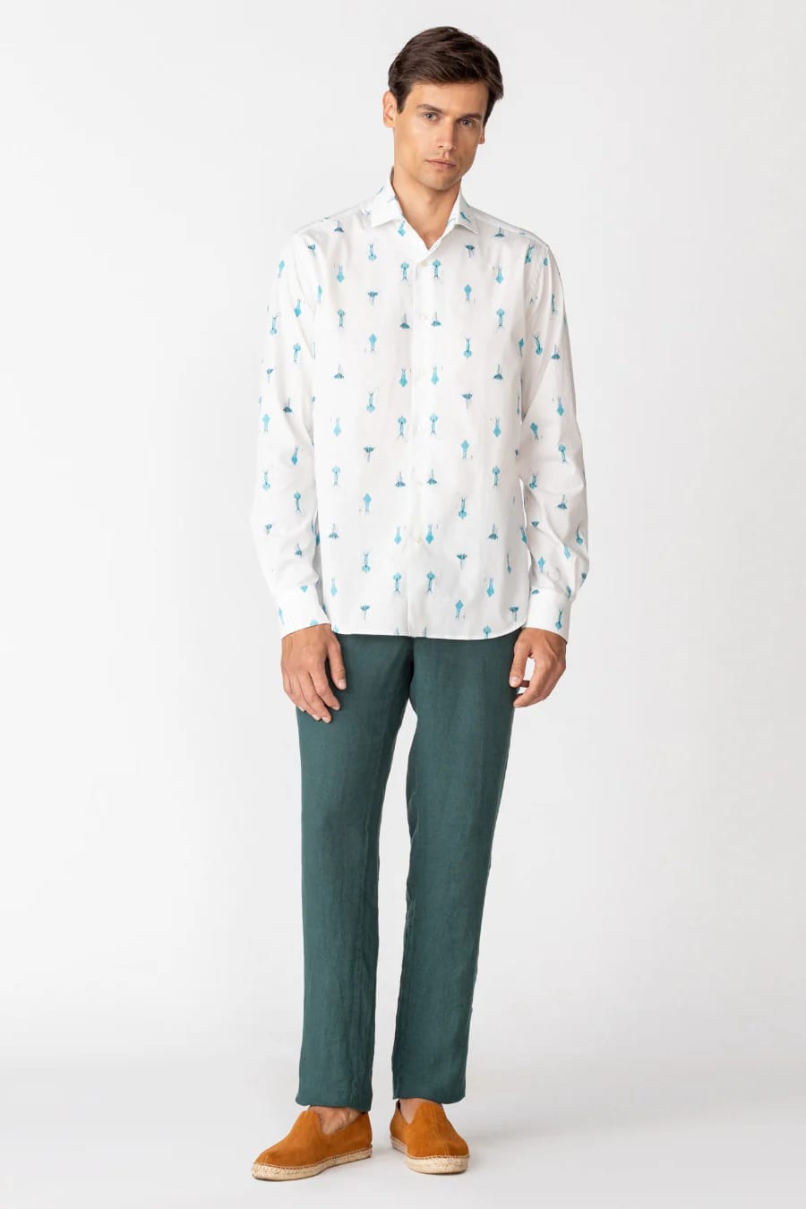 Men's cotton shirt white epiro - imagen 5