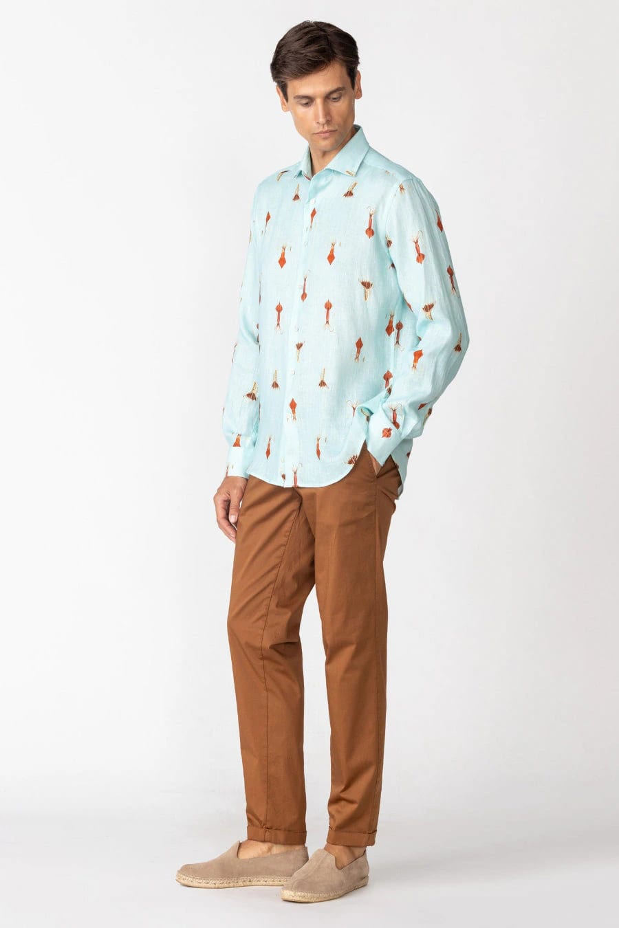 Men's linen shirt sky blue verne - imagen 2