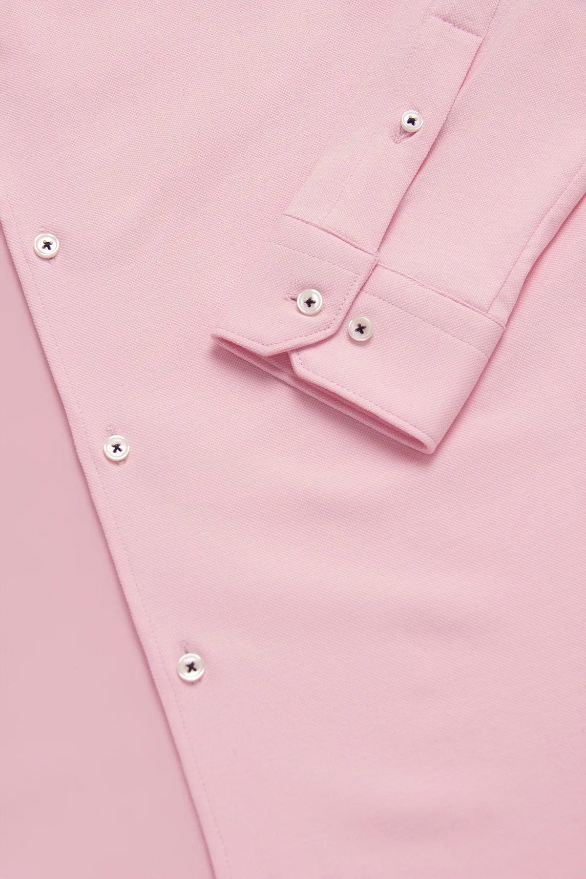 Camisa Piqué Botón Contraste Algodón Rosa Bebé - imagen 3