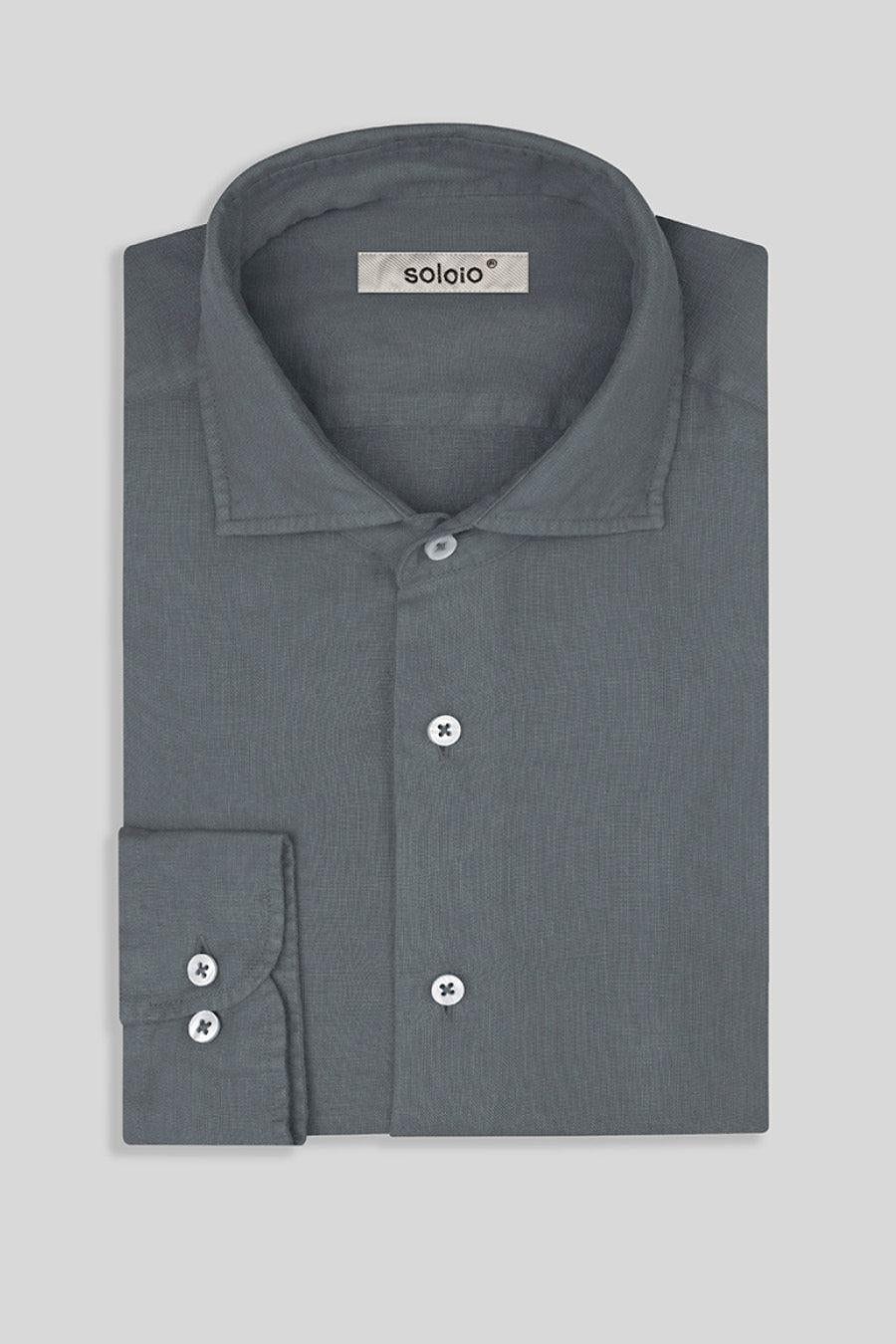 Men's linen shirt smoke basic - imagen 3