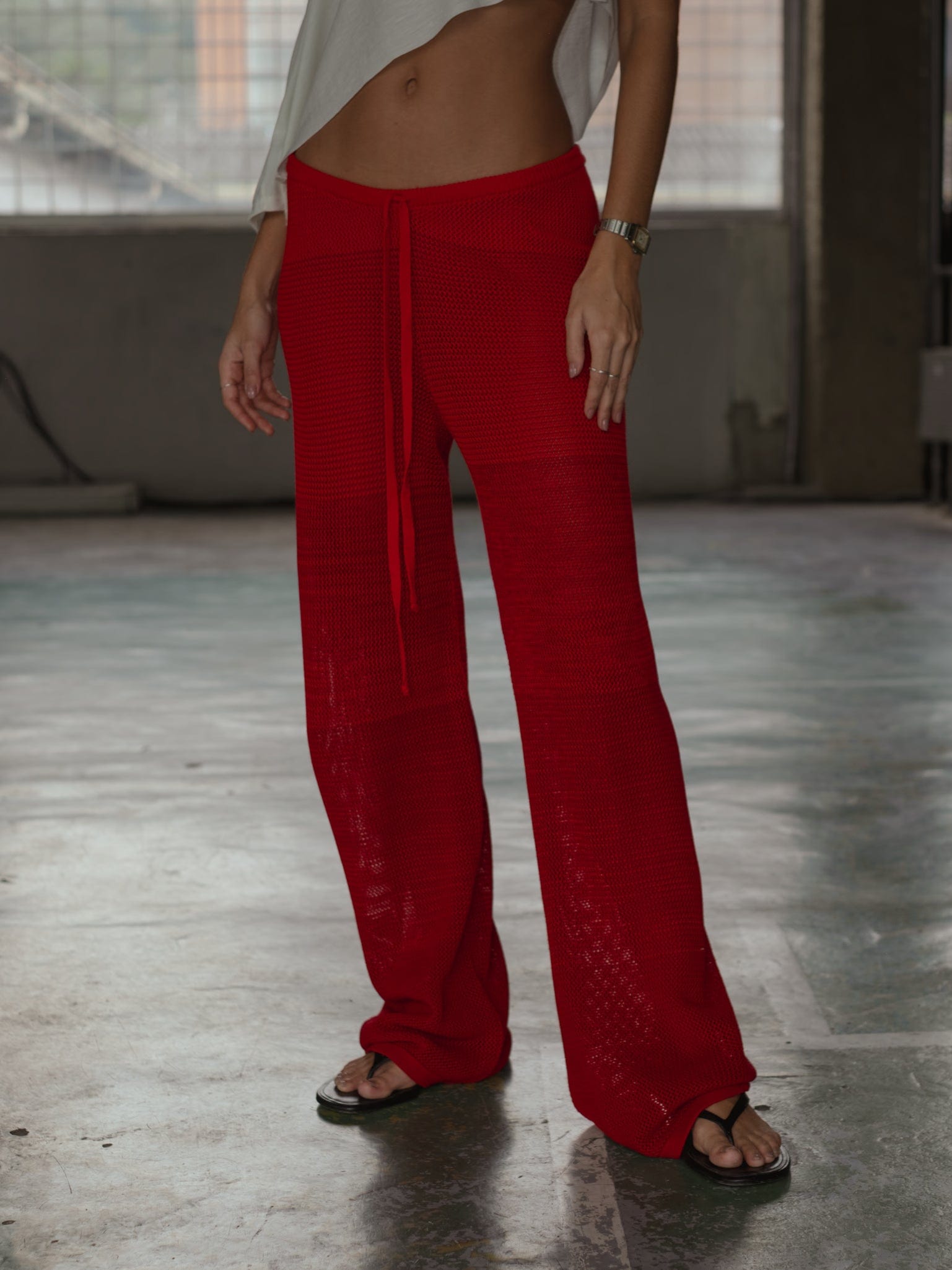 CLASSIC KNIT PANT - ROBUST RED - imagen 3