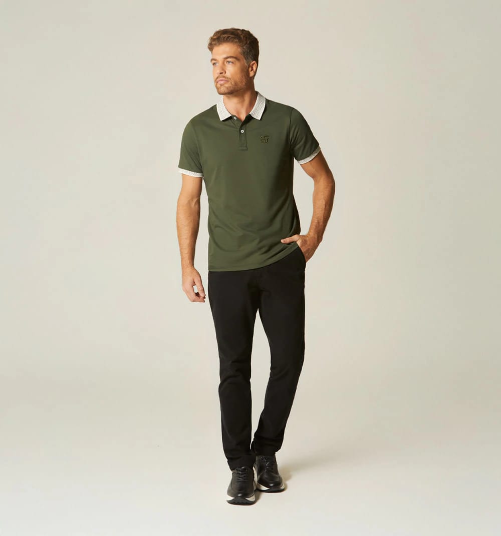 Polo para hombre con cuello con diseño - imagen 2