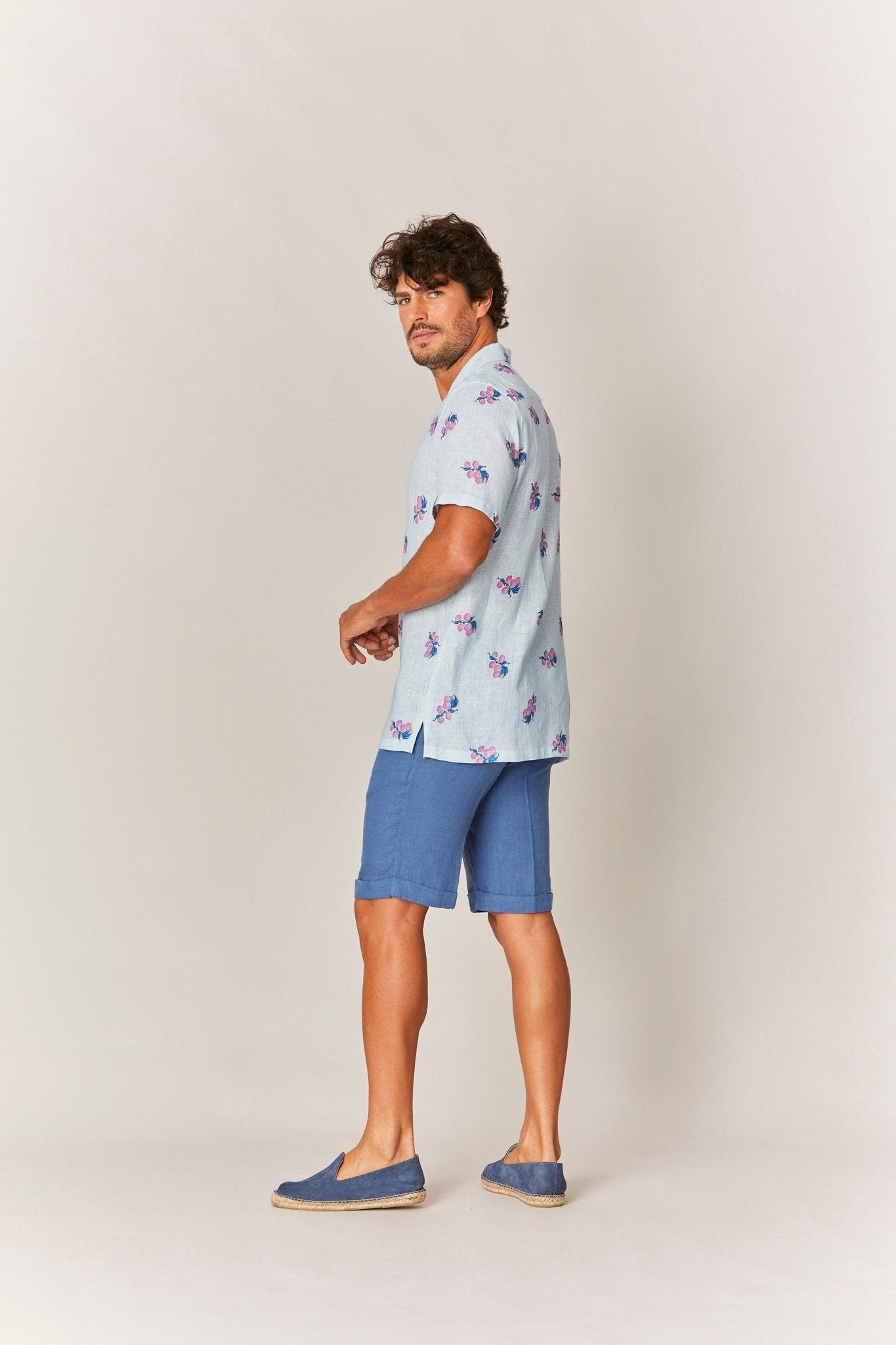 Men's linen shirt pink arezzo - imagen 5