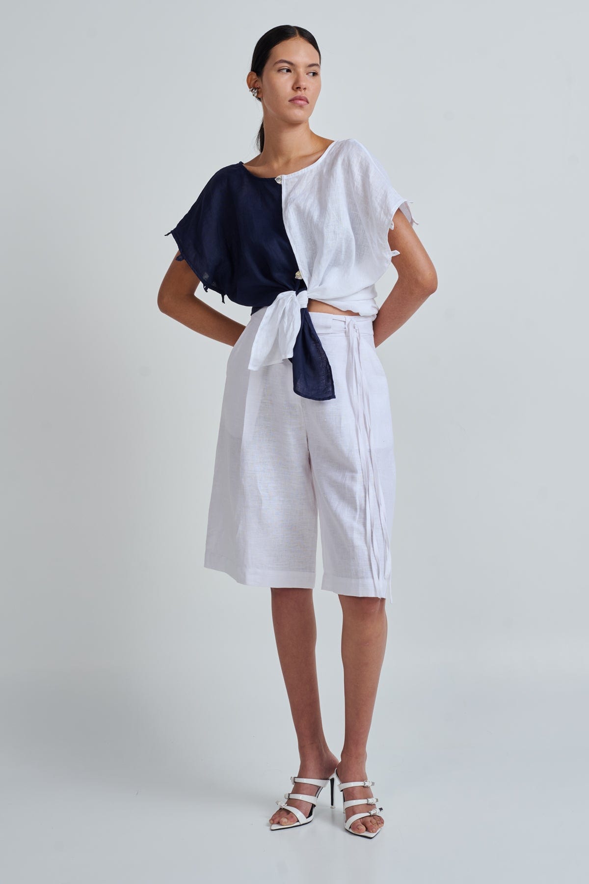 EMI TOP WHITE/NAVY/NATURAL - imagen 2