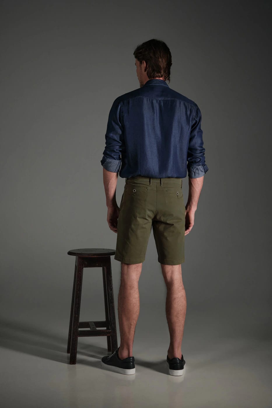 Bermuda Chino Slim Dril Verde Militar - imagen 5