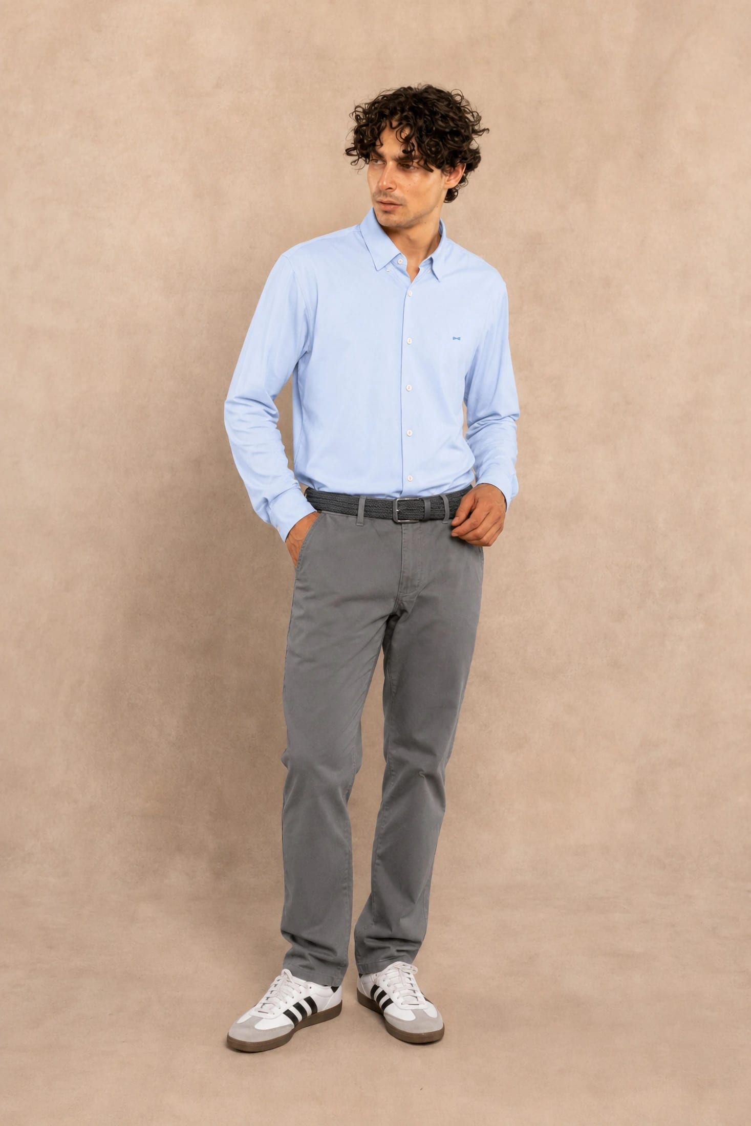 Camisa Performance Oxford Azul Claro - imagen 2
