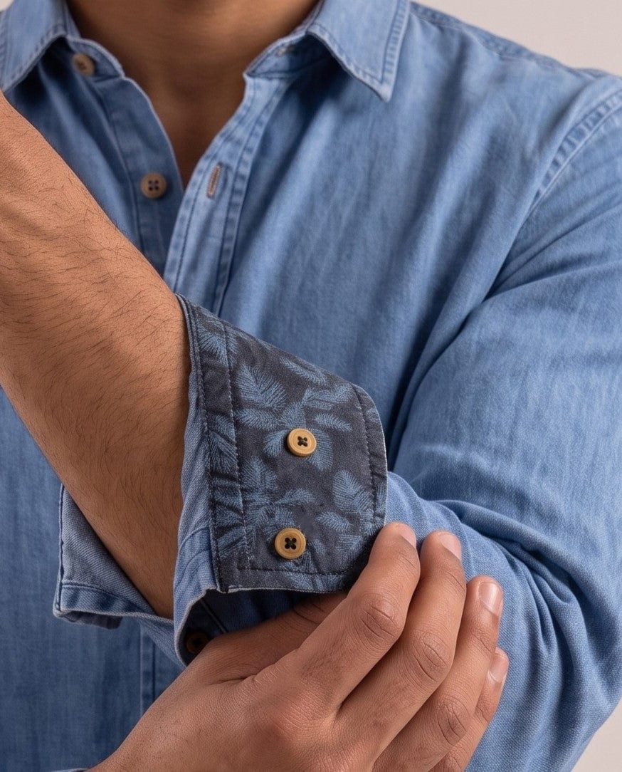 Camisa slim fit índigo - imagen 4