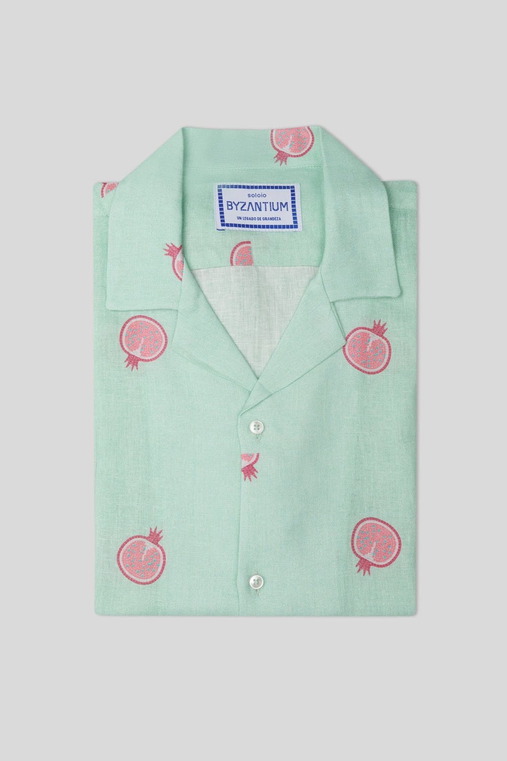Men's bastión linen shirt turquoise - imagen 4