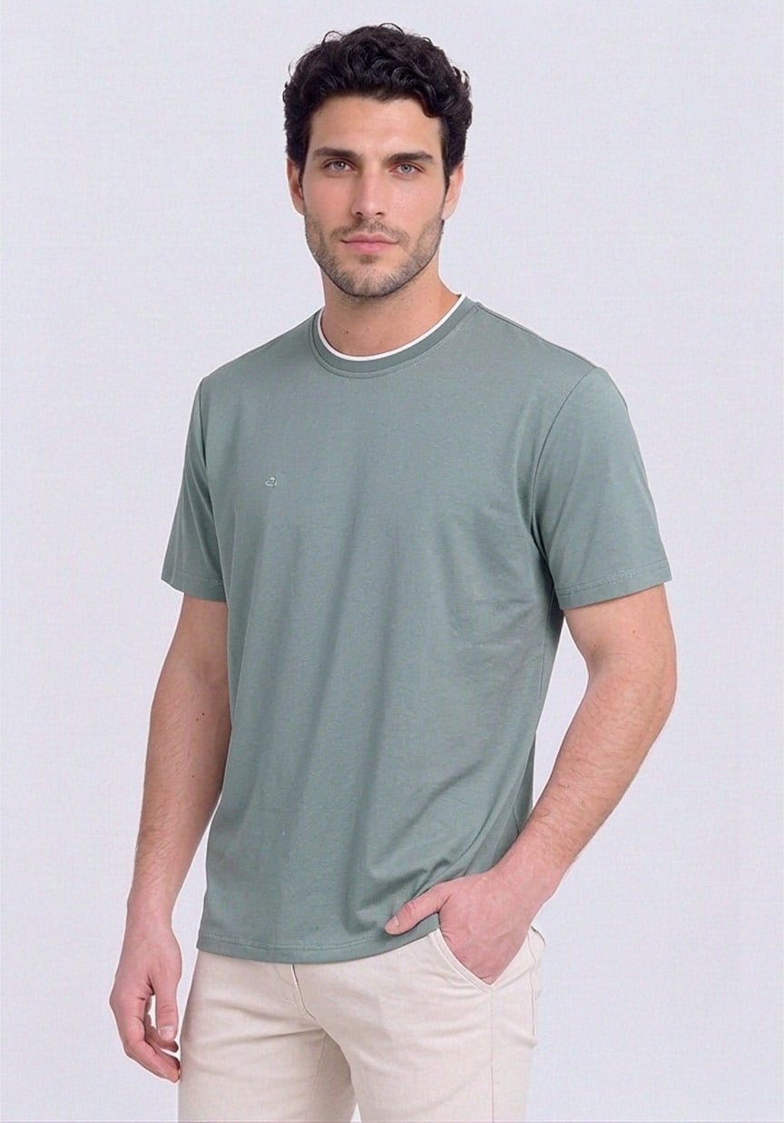 Camiseta cuello redondo en rib para hombre jon sonen 020425005 - imagen 1