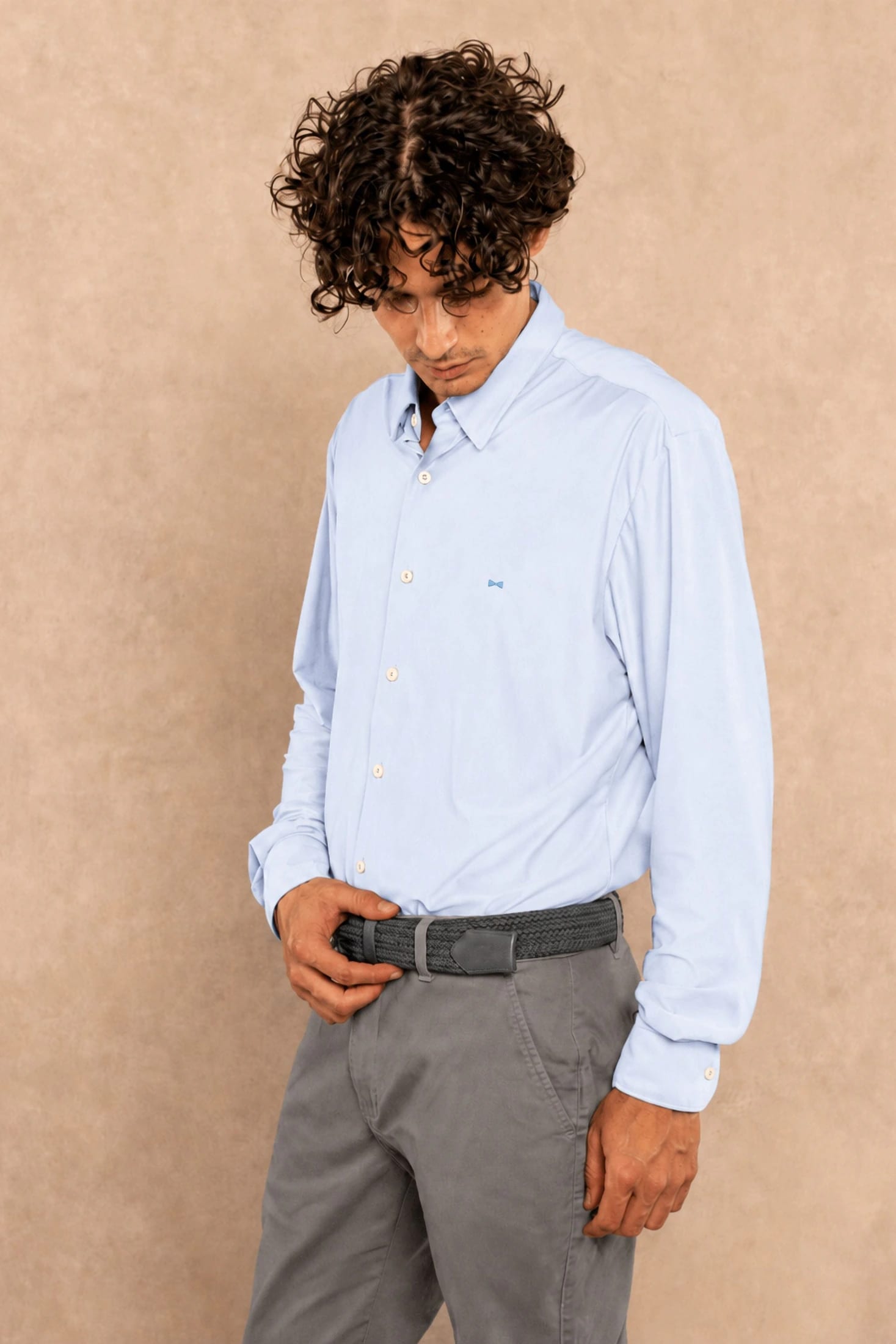 Camisa Performance Oxford Azul Claro - imagen 3