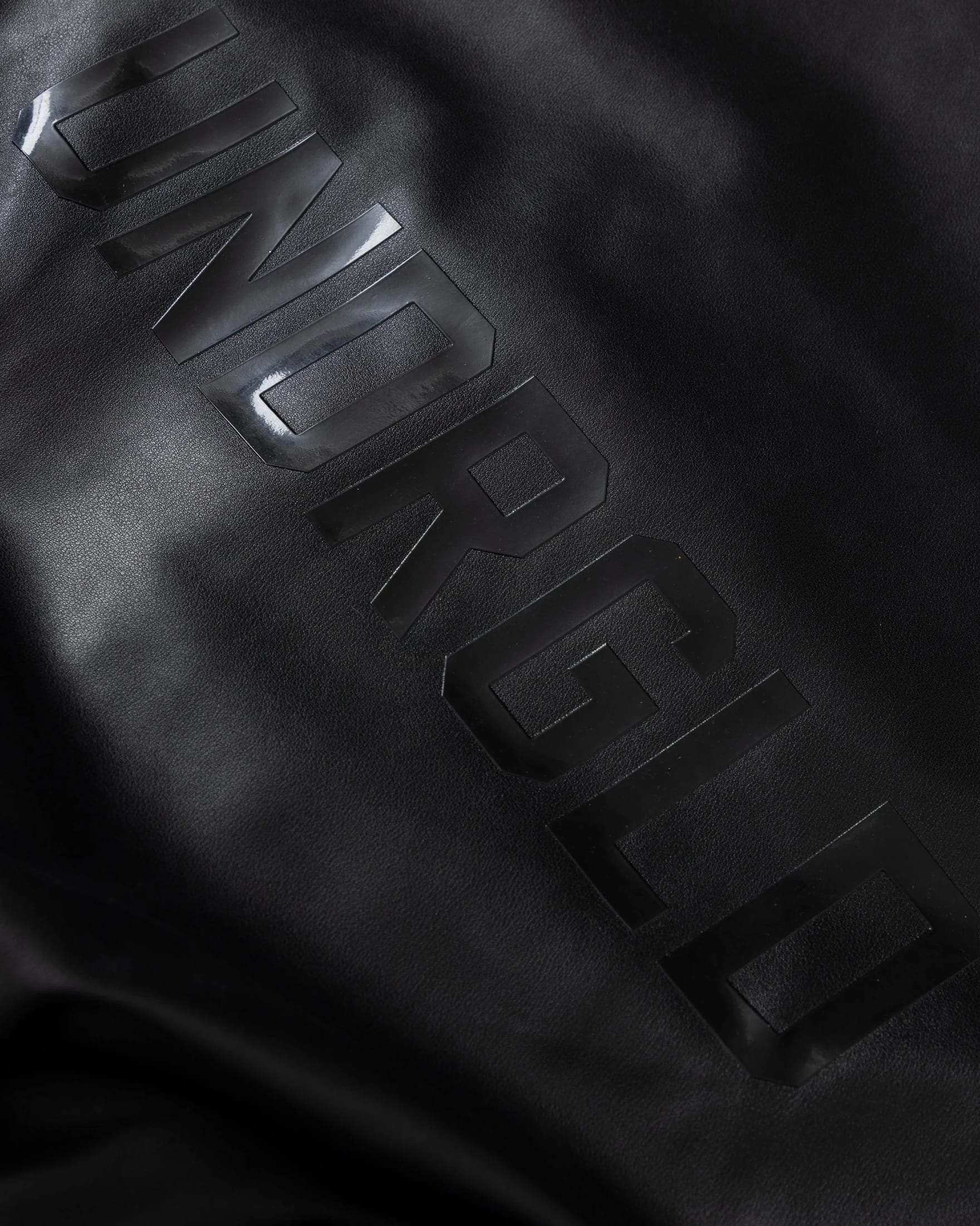 Basics UNDRGLD Leather Zip Up Hoodie Jacket Black - imagen 5