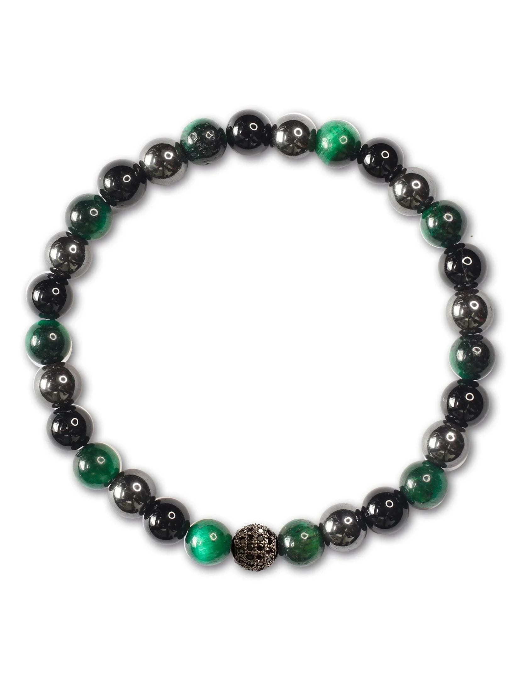 Brazalete Tayrona Tigre Verde 6mm - imagen 1