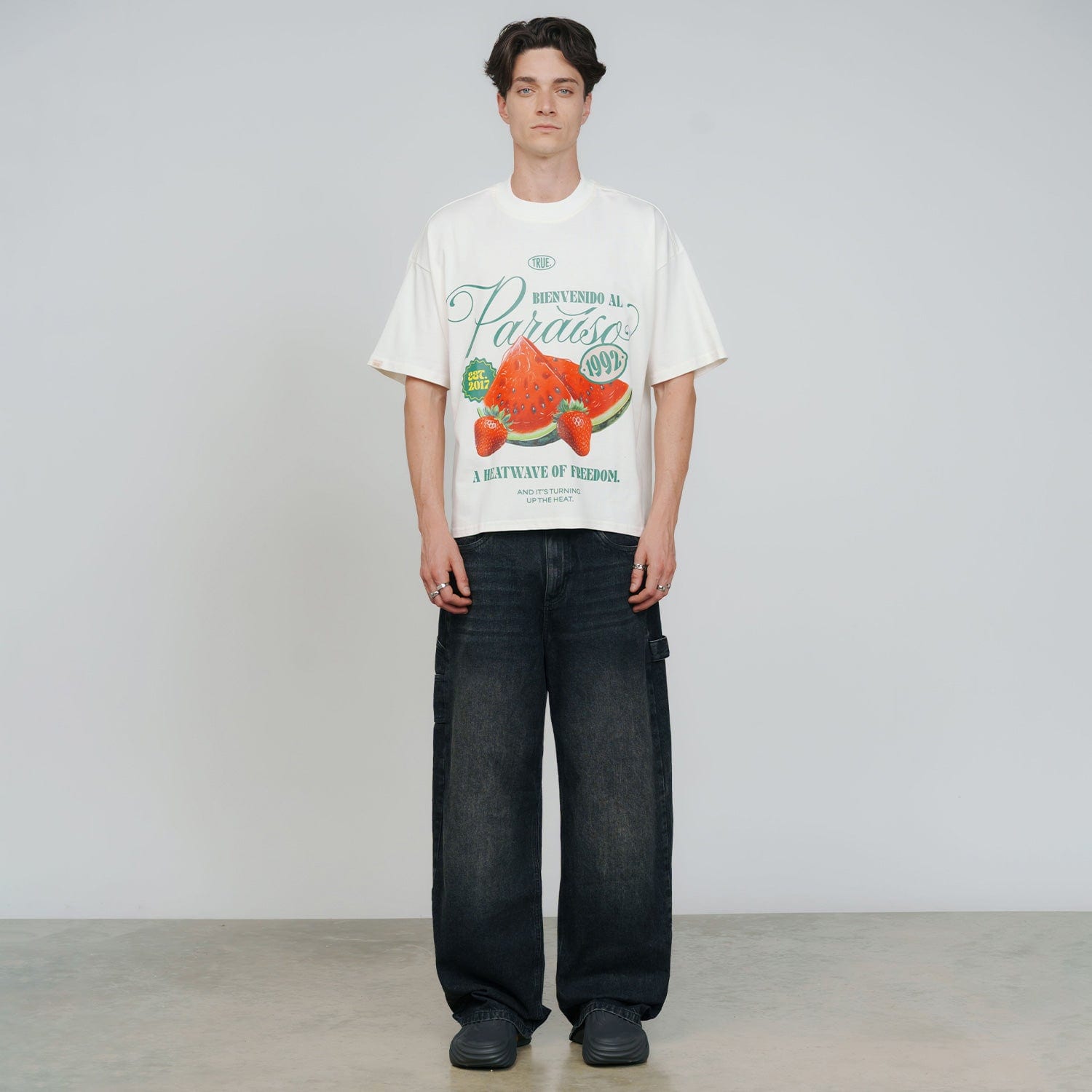 Paraíso Boxy Tee - Cream - imagen 3