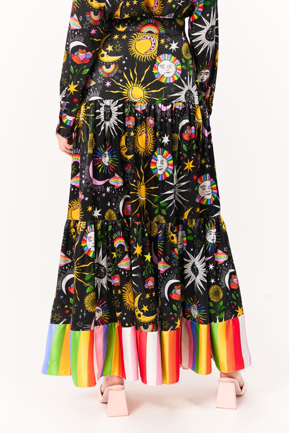 Maxi Falda / Estampado Madre Luna, Padre Sol Negra - imagen 2