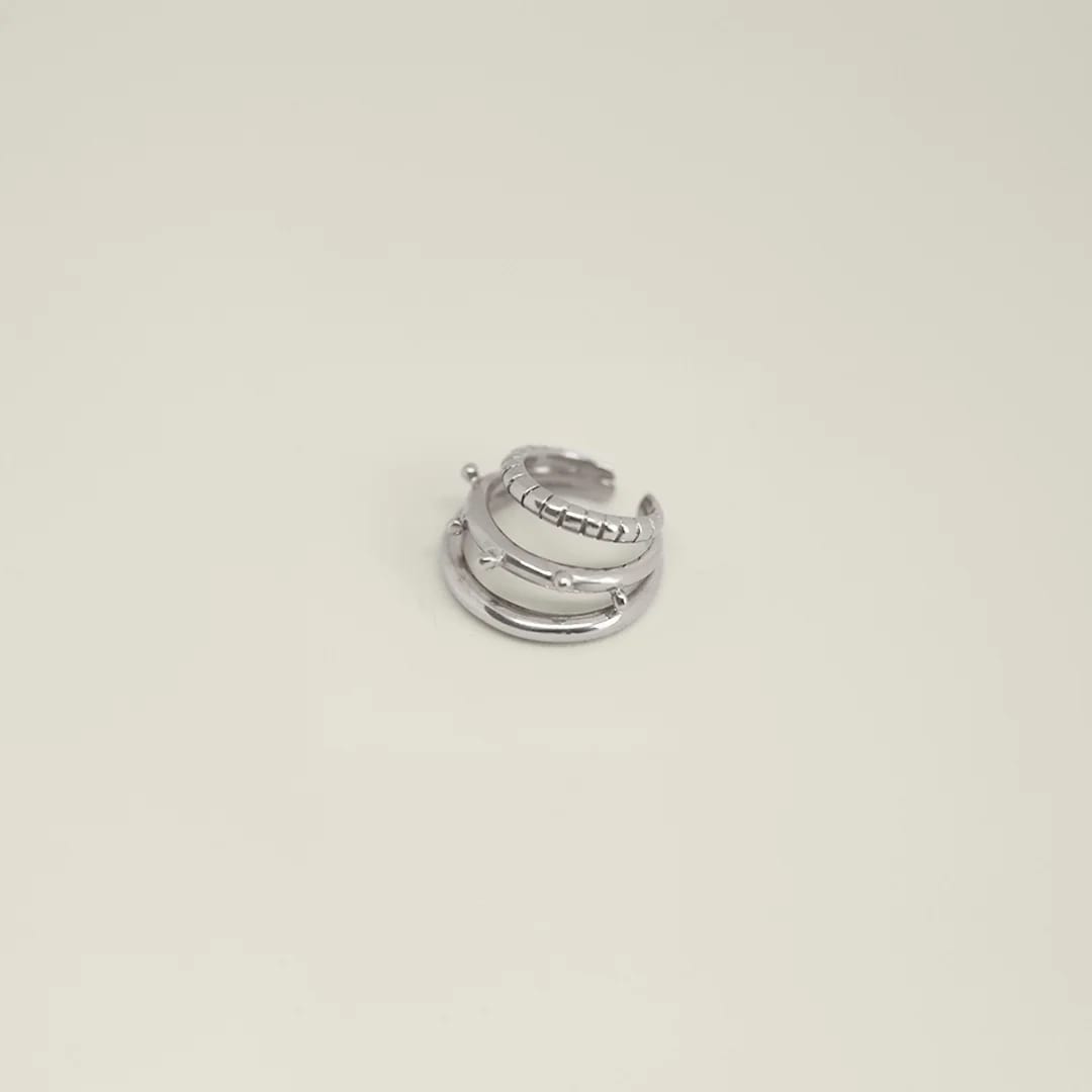 Triple Chuf Ear Cuff Silver - imagen 1