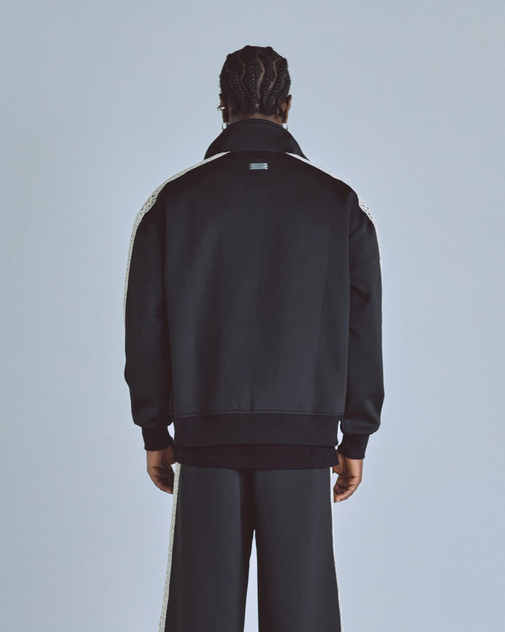 Basics Undgld Lace-panel Track Jacket Black - imagen 7