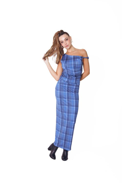 Long Skirt in Blue Tartan - imagen 4