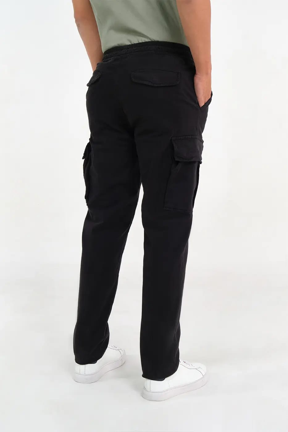 Pantalón Cargo Slim Fit Mezcla Algodón Negro - imagen 3