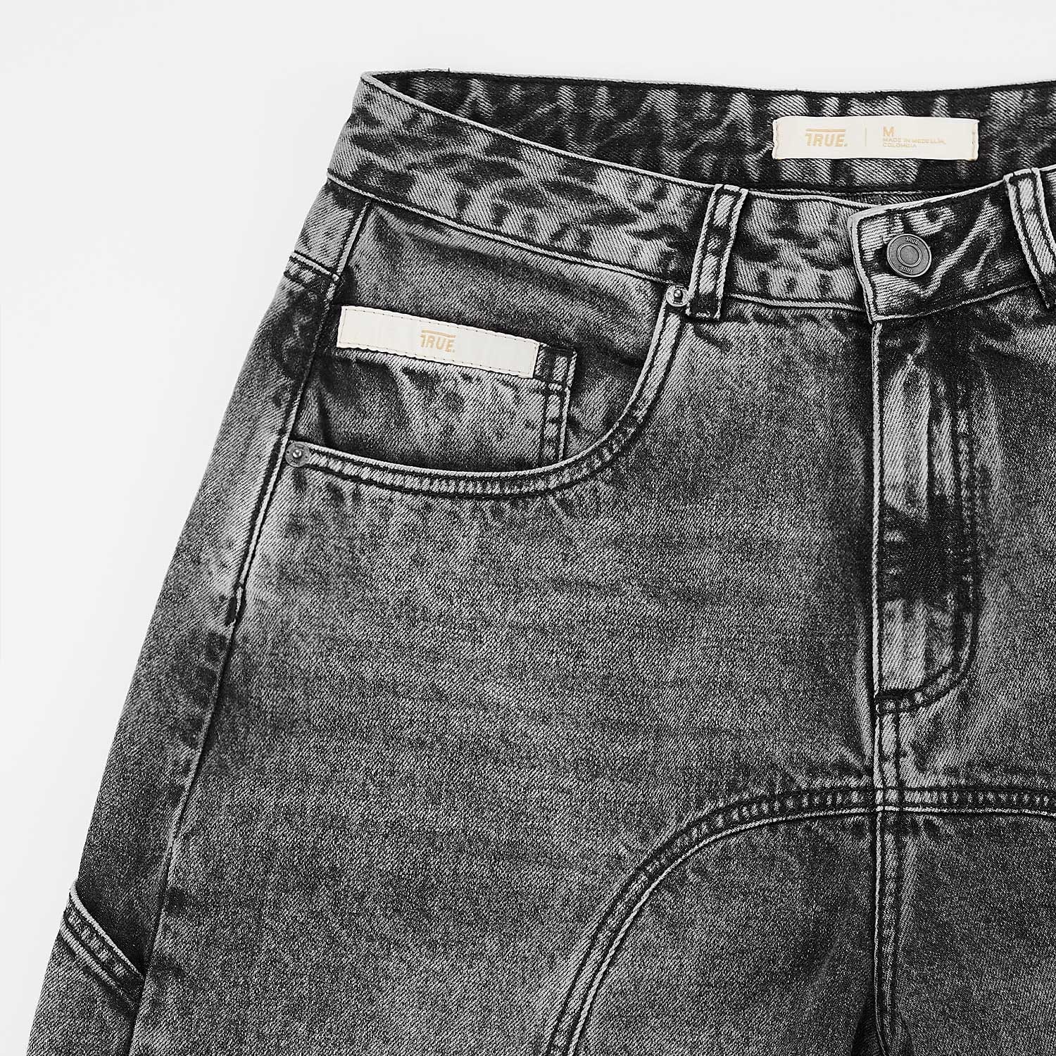Slashed Denim Jorts - Black - imagen 6