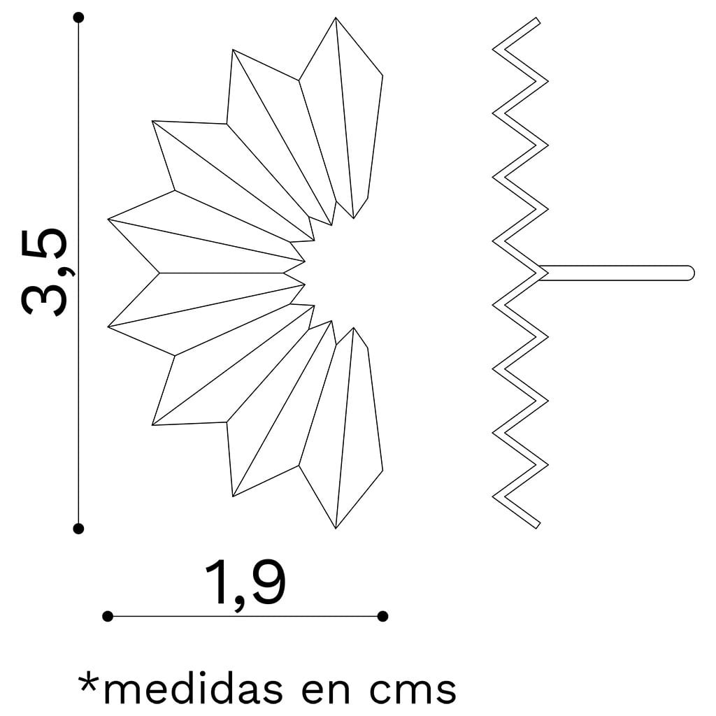 ARETES ABANICOS PEQUEÑOS PLATEADOS - imagen 3