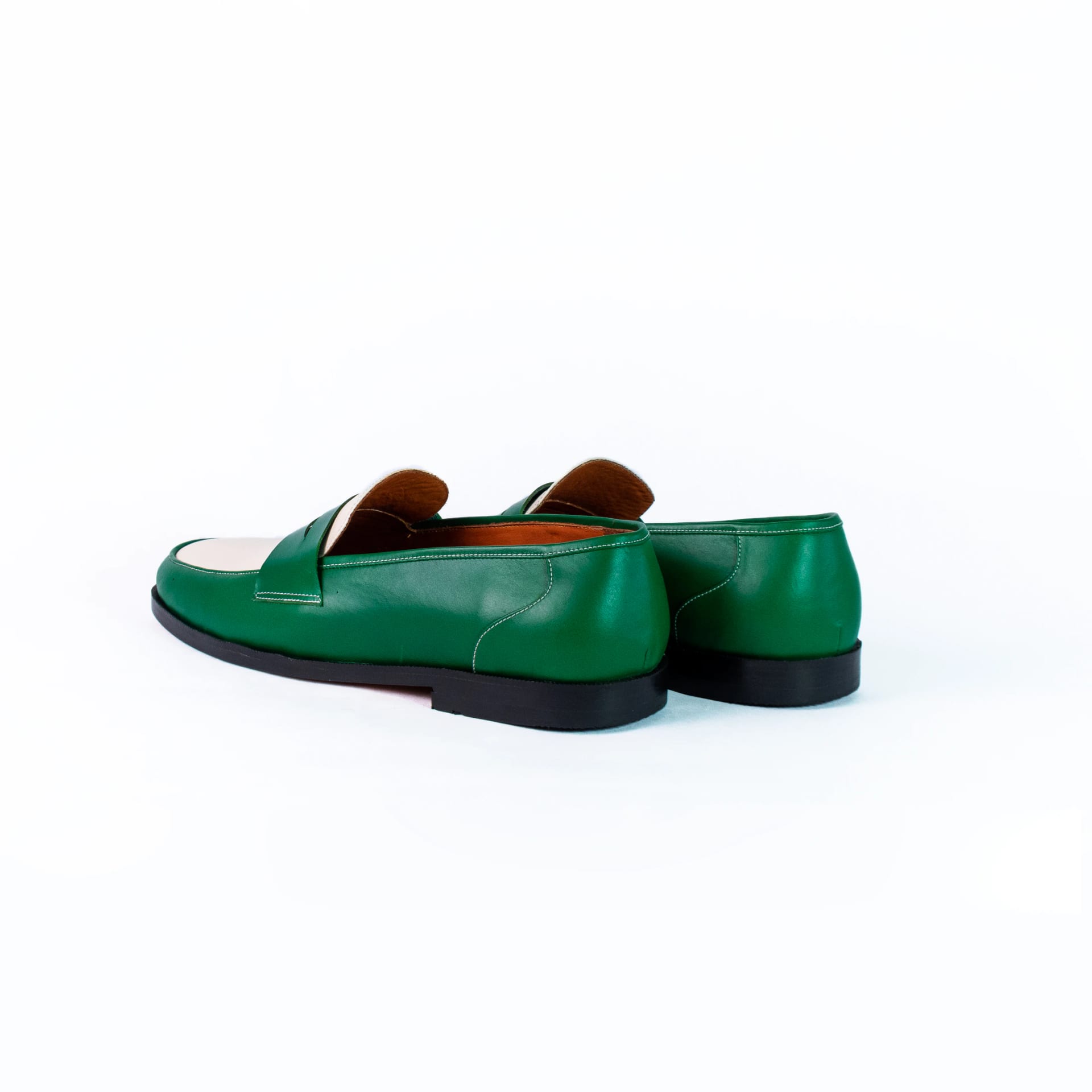 Penny loafers green & white - imagen 3