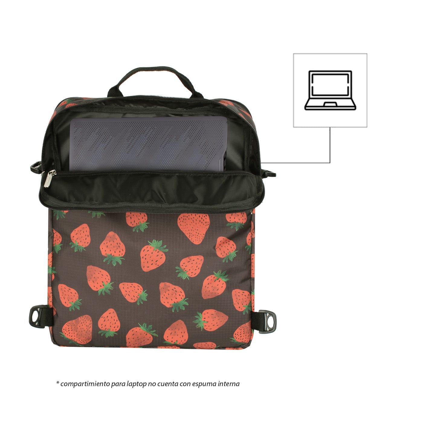 Bolso Manos Libres Convertible a Morral Citybags ULTRA Fresas - imagen 6
