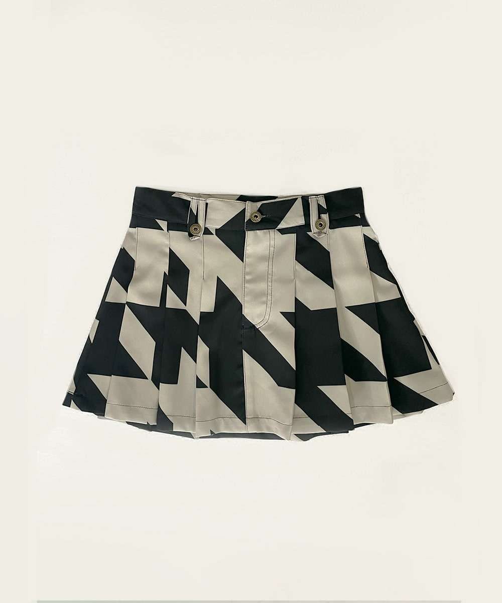 Pleated Mini Skirt in Original Houndstooth - imagen 3