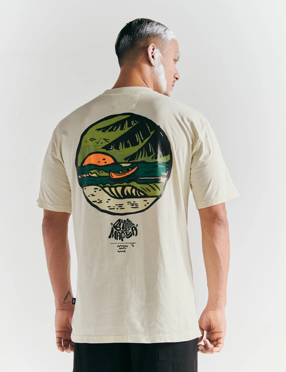 Camiseta Oversize Baja la marea  amarillo pastel Hombre - imagen 1