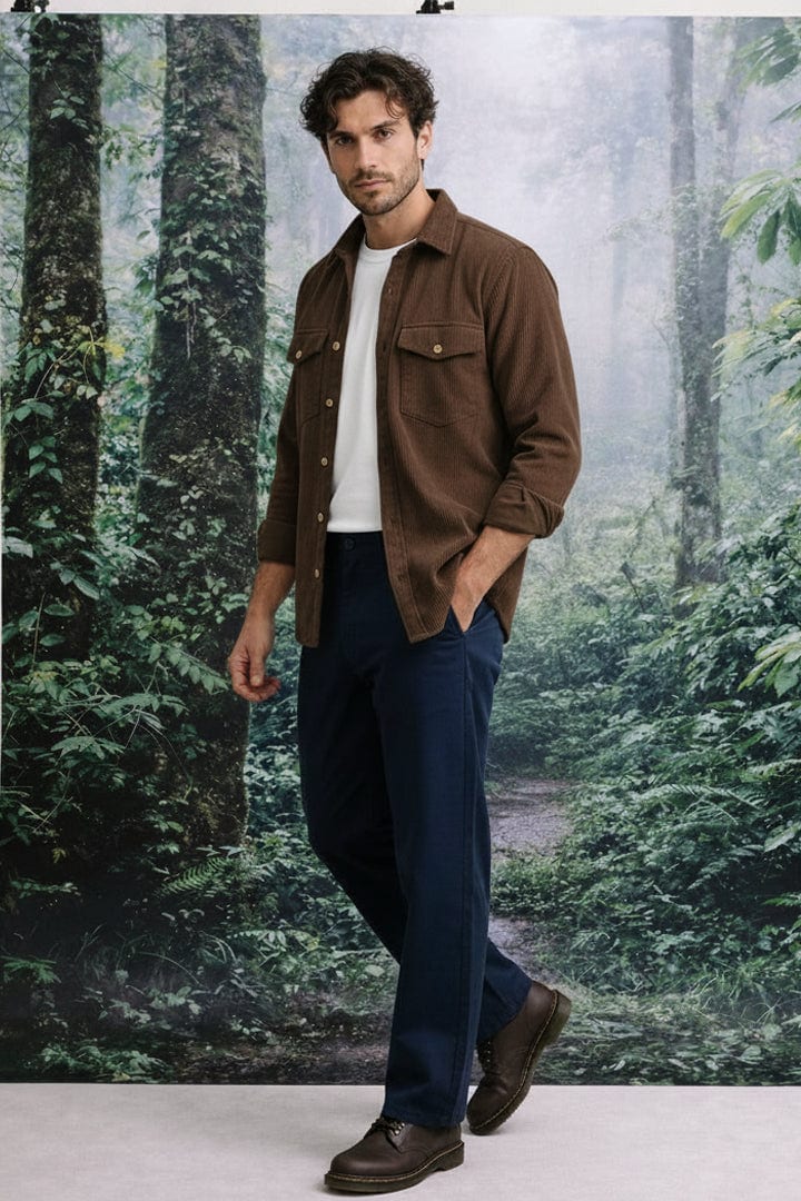 Camisa corduroy/pana arena - imagen 1